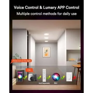 Lumary Smart Flush Mount Lights 5/6 Inch Smart WiFi Recessed Ceiling Lights, RGBWW Color Changing Dimmable LED Disk Light, LED Surface Mount Can Lights Compatible with Alexa/Google Assistant-4Pack