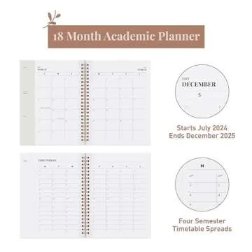 Rileys Planner 2024-2025 Academic Year, 18-Month Academic Weekly Planner - Academic Weekly & Monthly Agenda Planner, Flexible Cover, Notes Pages, Twin-Wire Binding (8 x 6 Inch, Green)