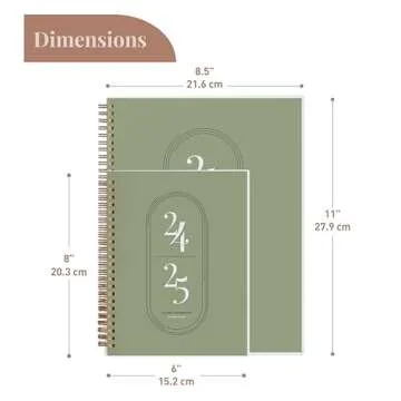 Rileys Planner 2024-2025 Academic Year, 18-Month Academic Weekly Planner - Academic Weekly & Monthly Agenda Planner, Flexible Cover, Notes Pages, Twin-Wire Binding (8 x 6 Inch, Green)