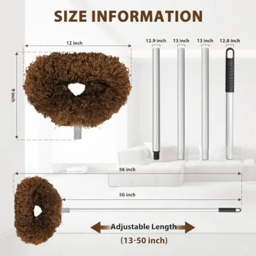 Ceiling Fan Cleaner Duster Adjustable Reach 13 to 50 Inch