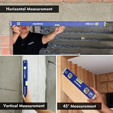 WORKPRO 3-Piece Spirit Level Set - Precision Measuring Tools