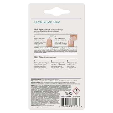 Nailene Ultra Quick Nail Glue - Durable, Easy to Apply False Nail Glue – Repairs Natural Nails – Quick-Drying Nail Adhesive Lasts Up to 7 Days - 3 g/0.10 oz - 3 Pack