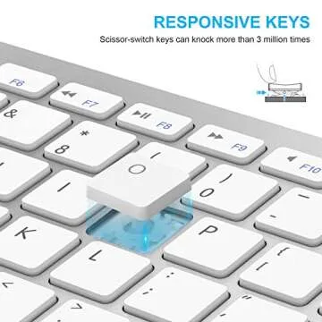 Wireless Keyboard and Mouse Combo for iPad, SPARIN Bluetooth Keyboard Mouse for iPad Pro M4 & iPad Air M2 2024 (13 inch &11 inch), iPad Air 5th 4th Gen, iPad 10th 9th 8th Gen, Silver White