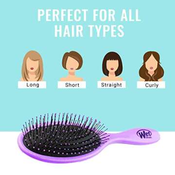 Wet Brush Detangling Hair Brush - Purple - 2 Pack Detangler - Comb for Women, Men & Kids - Wet or Dry – Removes Knots and Tangles, Best for Natural, Straight, Thick & Curly Hair – Pain Free