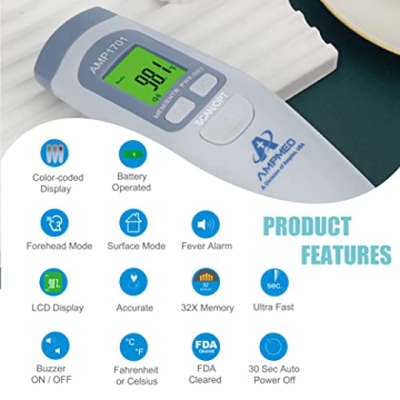 Amplim Non-Contact Forehead Thermometer for Accurate Readings