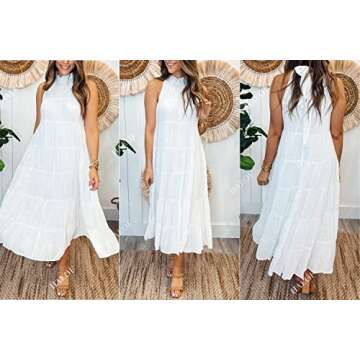 HAEOF Women’s Halter Maxi Dress - Perfect for Summer Events