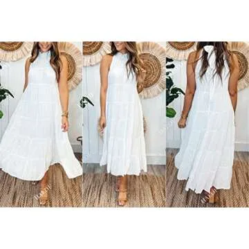 HAEOF Women’s Halter Maxi Dress - Perfect for Summer Events