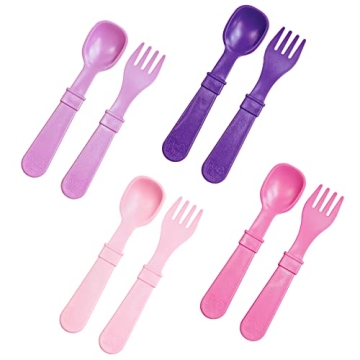 Re-Play USA Toddler Utensils Set - 8 Pack, Durable & Eco-Friendly