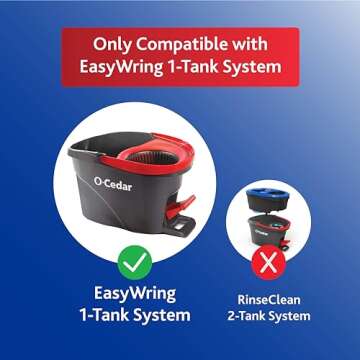 O-Cedar EasyWring Mop Head Refill Pack of 3 | Eco-Friendly