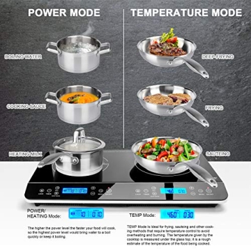 Duxtop 1800W Double Induction Cooktop Fast Safe Portable