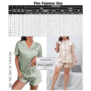 4Pcs Womens Satin Silky Pajama Sets Short Sleeve Shirt XS-4XL Floral Pajamas Set Soft PJ Loungewear ...