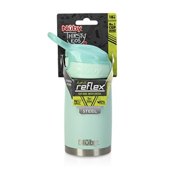 Nuby No Spill Reflex Stainless Steel Travel Cup for Kids