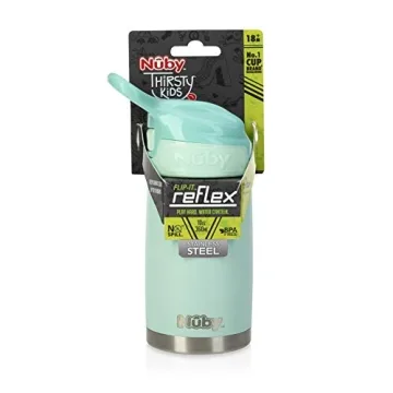 Nuby No Spill Reflex Stainless Steel Travel Cup for Kids