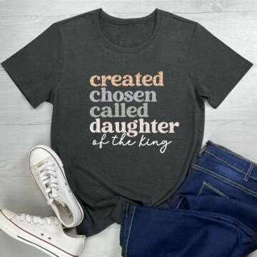 LOOKFACE Women Crewneck Tee Cute Created Graphic T Shirts Dark Grey XX-Large