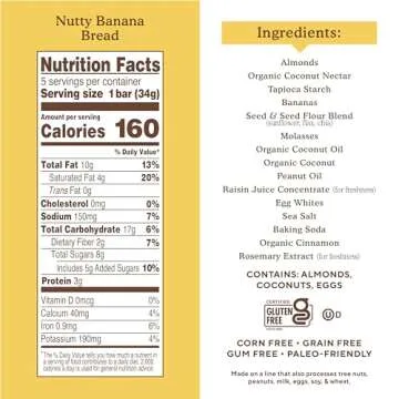 Simple Mills Nutty Banana Bread Snack Bars - Gluten Free