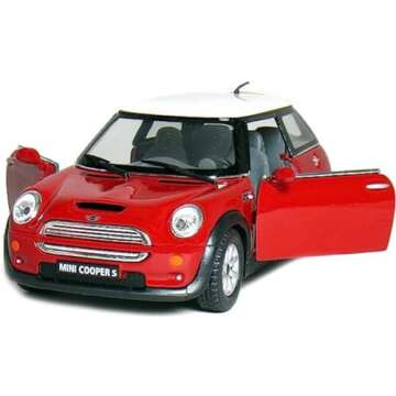 KiNSMART Mini Cooper S 5inch 1:28Scale Die Cast Metal Model Toy Cars Red