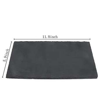 JIH Reptile Basking Platform 11.8 x 5.9 inch, Natural Rock Reptile Food Bowl Tortoise Feeding Dish H...