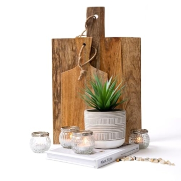 Kurrajong Farmhouse Artificial Plant | 8" Fake Plant for Desk Decor | Artificial Succulent in Pot | Fake Succulent | Faux Plant Indoor | Succulent Plant Artificial | Faux Succulent for Shelf Decor