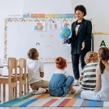Colorful 36ft Boho Rainbow Bulletin Board Borders for Classrooms