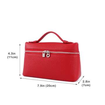Rejolly Crossbody Bag for Women Small Top-Handle Pouch Purse Designer Shoulder Handbag Quiet Luxury Leather Trendy Purse Red