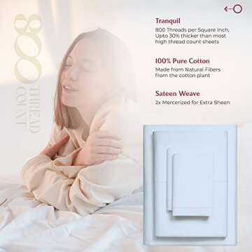 Mayfair Linen 100% Egyptian Cotton Sheets Queen Size - 800 High Thread Count Sheets Queen, 4 PC Luxu...