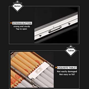 YANGPING- Cigarettes Box Stainless Steel Metal Fashionable and Simple Design Style Ideal Business Men and Women Cigarette Cases BMZDXJH-1 (Color : A, Size : 1084620mm)