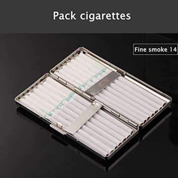 YANGPING- Cigarettes Box Stainless Steel Metal Fashionable and Simple Design Style Ideal Business Men and Women Cigarette Cases BMZDXJH-1 (Color : A, Size : 1084620mm)