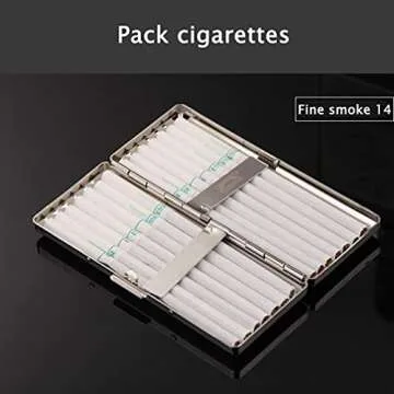 YANGPING- Cigarettes Box Stainless Steel Metal Fashionable and Simple Design Style Ideal Business Men and Women Cigarette Cases BMZDXJH-1 (Color : A, Size : 1084620mm)