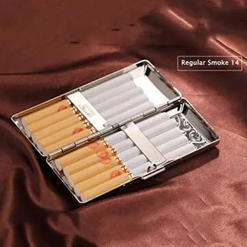 YANGPING- Cigarettes Box Stainless Steel Metal Fashionable and Simple Design Style Ideal Business Men and Women Cigarette Cases BMZDXJH-1 (Color : A, Size : 1084620mm)