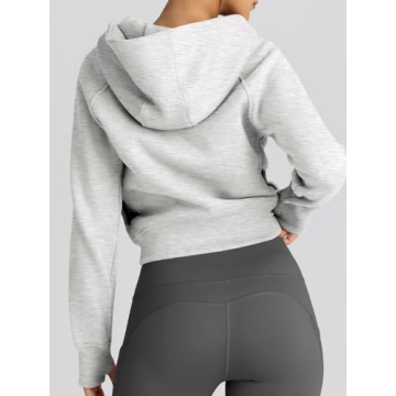 Trendy Queen Cropped Zip Up Hoodies for Women