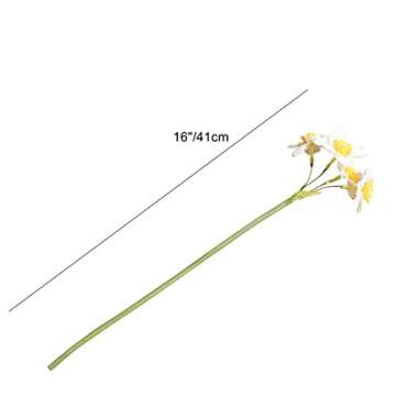 Mandy's 12pcs White Fake Flowers Artificial Daffodils Flowers 16" for Mother's Day Easter Party Home...