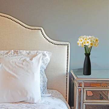 Mandy's 12pcs White Fake Flowers Artificial Daffodils Flowers 16" for Mother's Day Easter Party Home Decoration New Year Spring