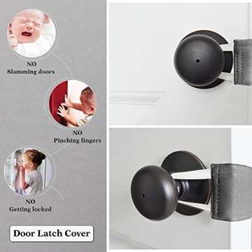 PONY DANCE Baby Door Latch Cover - 3 Pieces for Noise Reduction