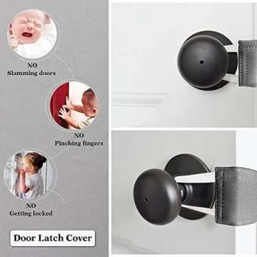 PONY DANCE Baby Door Latch Cover - 3 Pieces for Noise Reduction