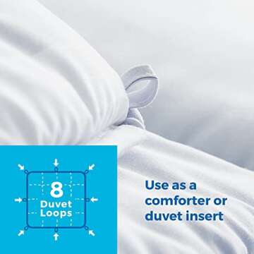 LINENSPA Reversible Down Alternative Comforter and Duvet Insert - All-Season Comforter - Box Stitched Comforter - Bedding for Kids, Teens, and Adults – Grey/White Stripe - King