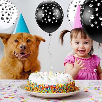 Gejoy 50 Pieces Dog Paw Print Balloons 12 Inch Latex Balloons Party Decorative Balloons for Birthday Baby Shower Dog Theme Party Supplies