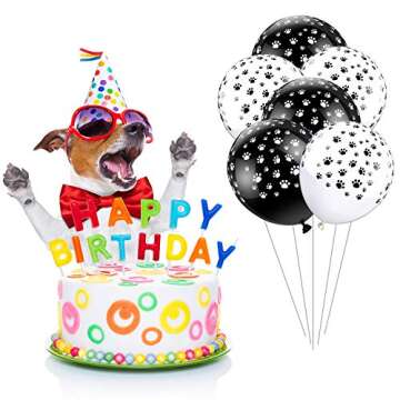Gejoy 50 Pieces Dog Paw Print Balloons 12 Inch Latex Balloons Party Decorative Balloons for Birthday Baby Shower Dog Theme Party Supplies