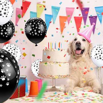 Gejoy 50 Pieces Dog Paw Print Balloons 12 Inch Latex Balloons Party Decorative Balloons for Birthday Baby Shower Dog Theme Party Supplies