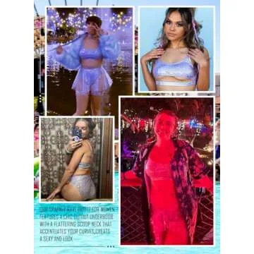Glitter Rave Outfits for Women - Festival Metallic Swimwear