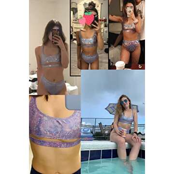 Glitter Rave Outfits for Women - Festival Metallic Swimwear