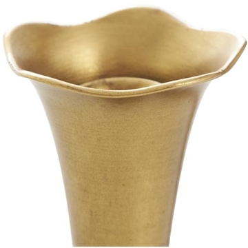 The Novogratz Metal Tapered Candle Holder with Tulip Style Opening, Set of 2 11", 8" H, Gold