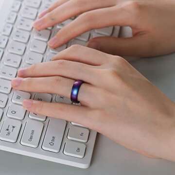 Egnaro Silicone Anniversary Ring Women, Breathable Design Womens Silicone Wedding Rings, 4mm Width - 1.5mm Thickness Rubber Wedding Bands Women - 1/4/5/7/8 Engagement Rings for Work Out