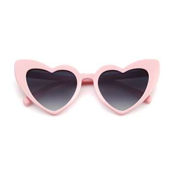 ZYApril Love Heart Shaped Sunglasses for Christmas - Vintage Cat Eye Mod Style Retro Glasses as Christmas New Years Gifts