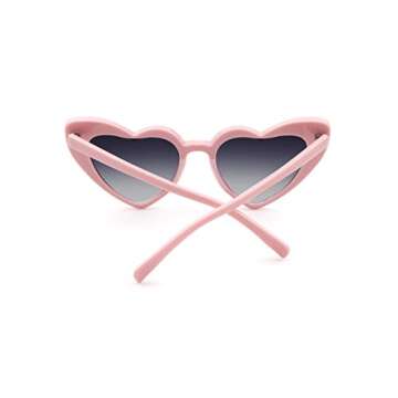 ZYApril Love Heart Shaped Sunglasses for Christmas - Vintage Cat Eye Mod Style Retro Glasses as Christmas New Years Gifts