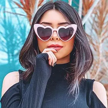 ZYApril Heart Shaped Sunglasses - Stylish UV Protection