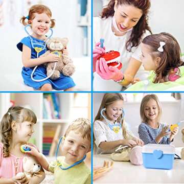 FUN LITTLE TOYS 31PCS Doctor Medical Kit - Pretend Play Doctor Set for Kids Doctor Role Play Costume Dress-Up, Birthday Gifts