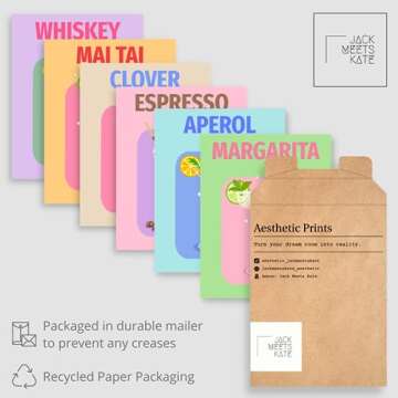 Jack Meets Kate Bar Signs, Home Bar Wall Art Prints, 6pcs, 8"x10", Unframed