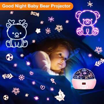 MOKOQI Kid Night Lights Projector for Kids with Timer Baby Star Projector Nightlight for Bedroom, Birthday Gifts for Boys Girls Age 3-10