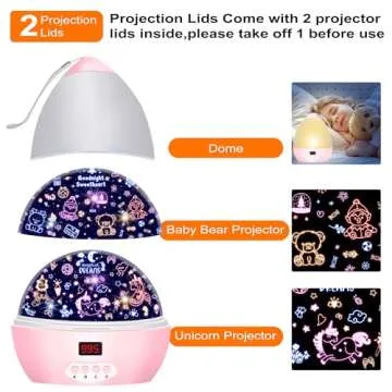 MOKOQI Kid Night Lights Projector for Kids with Timer Baby Star Projector Nightlight for Bedroom, Birthday Gifts for Boys Girls Age 3-10