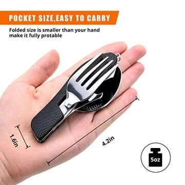 Hikenture 4-in-1 Camping Utensils Set - Portable Cutlery